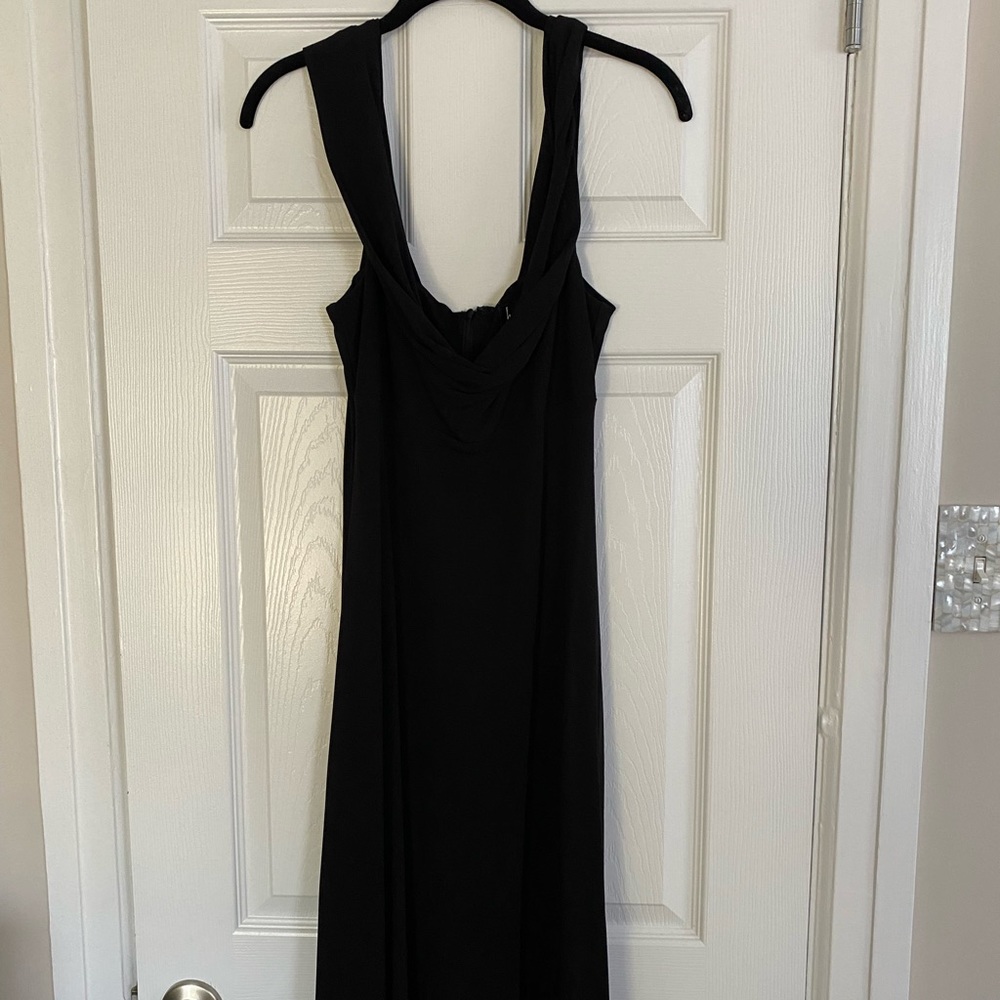 Black cocktail dress worn once beautiful drape!